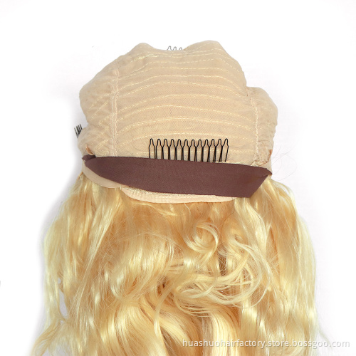 Wholesale OEM Blonde Color Wig 150% Density Brazilian Virgin Human Hair Frontal Wig 613# 4x4 Lace Closure Wig